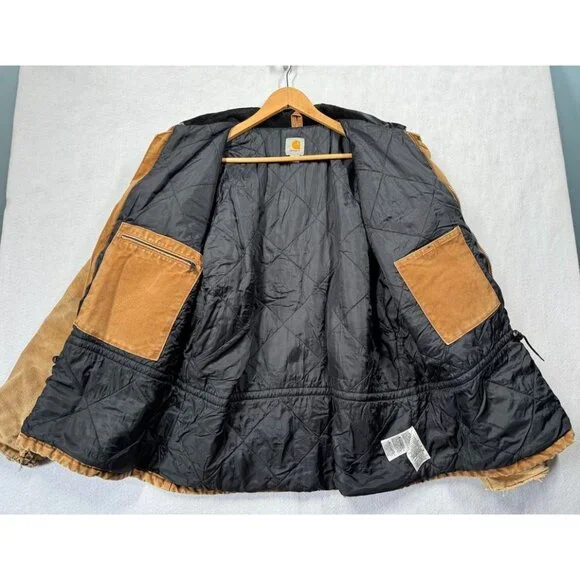 Carhartt Sandstone Duck Arctic Traditional Coat Tan Canvas Work C26 211 Men's L - Picture 10 of 13